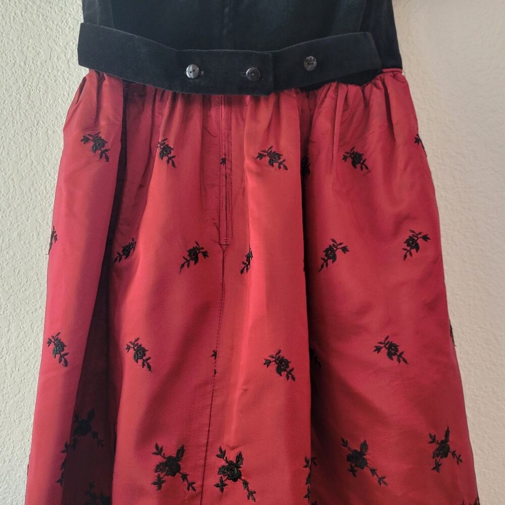 Therese Vintage Girl's Formal Velvet and Taffeta Christmas Holiday Dress Size 6X - Picture 5 of 8